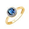 Bague serti clos pierre fine et diamant en or 18 carats