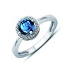 Bague serti clos pierre fine et diamant en or 18 carats