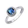 Bague serti clos pierre fine et diamant en or 18 carats