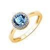 Bague serti clos pierre fine et diamant en or 18 carats
