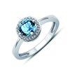 Bague serti clos pierre fine et diamant en or 18 carats