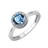 Bague serti clos pierre fine et diamant en or 18 carats