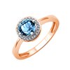 Bague serti clos pierre fine et diamant en or 18 carats