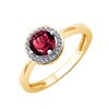 Bague serti clos pierre fine et diamant en or 18 carats