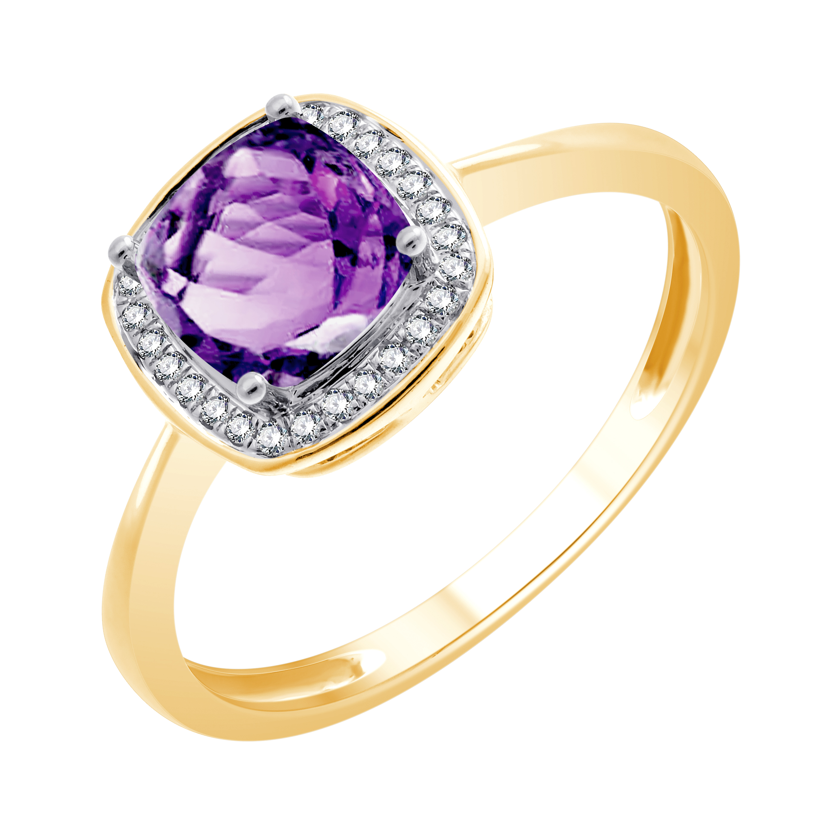 Bague toi et moi pierre fine et diamant en or 18 carats