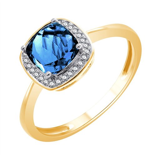 Bague toi et moi pierre fine et diamant en or 18 carats