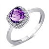 Bague serti clos pierre fine et diamant en or 18 carats