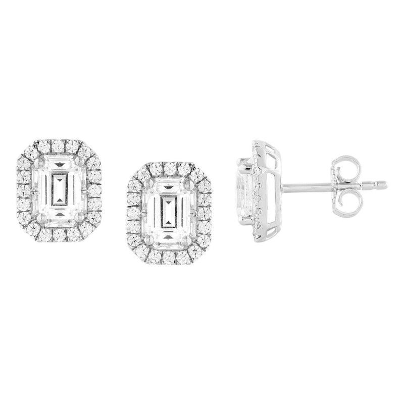 Boucles d'oreilles Caprice diamant et émeraude en or 18 carats