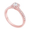 Solitaire entouré Caprice serti clos diamant et émeraude en or 18 carats