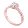 Solitaire entouré Caprice serti clos diamant et émeraude en or 18 carats