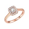 Solitaire entouré Caprice diamant et émeraude en or 18 carats