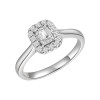 Solitaire entouré Caprice diamant et émeraude en or 18 carats