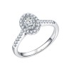 Solitaire entouré Caprice diamant en or 18 carats