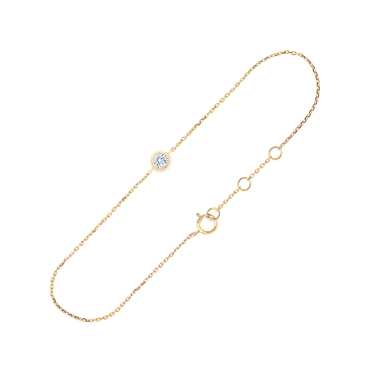 Bracelet serti clos diamant en or 18 carats