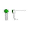 Boucles d'oreilles émeraude et diamant en or 18 carats