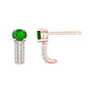 Boucles d'oreilles émeraude et diamant en or 18 carats