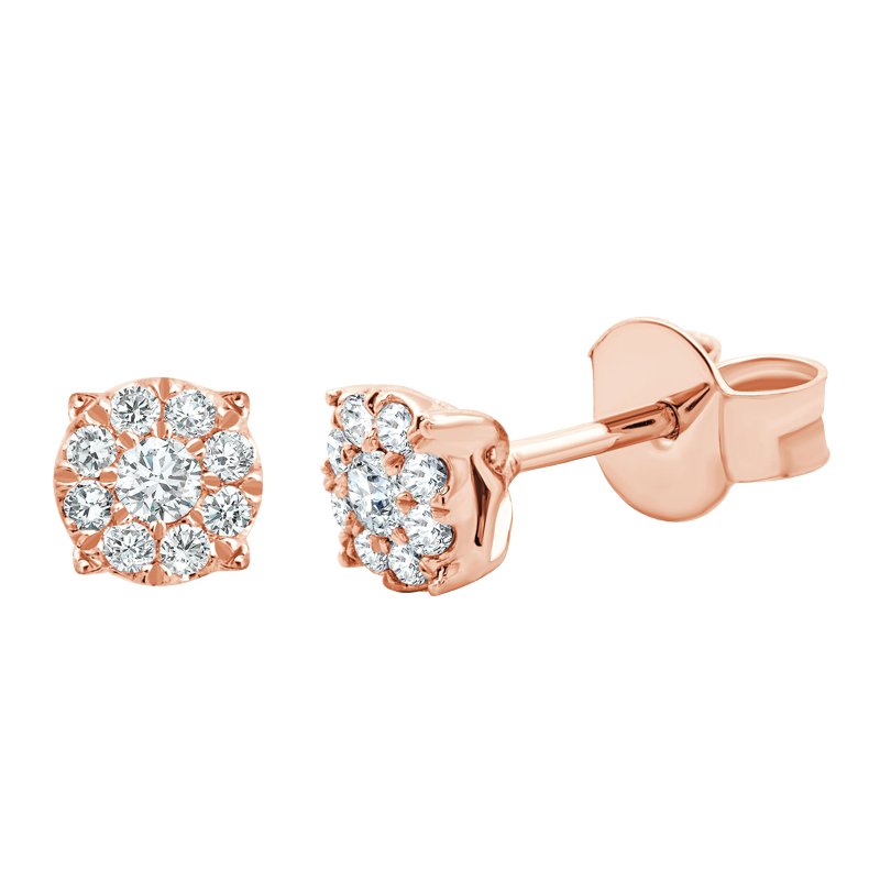 Boucles d'oreilles serti clos diamant en or 18 carats