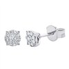 Boucles d'oreilles serti clos diamant en or 18 carats