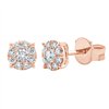 Boucles d'oreilles serti clos diamant en or 18 carats