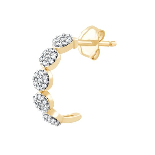 Boucles d'oreilles trilogie diamant en or 18 carats