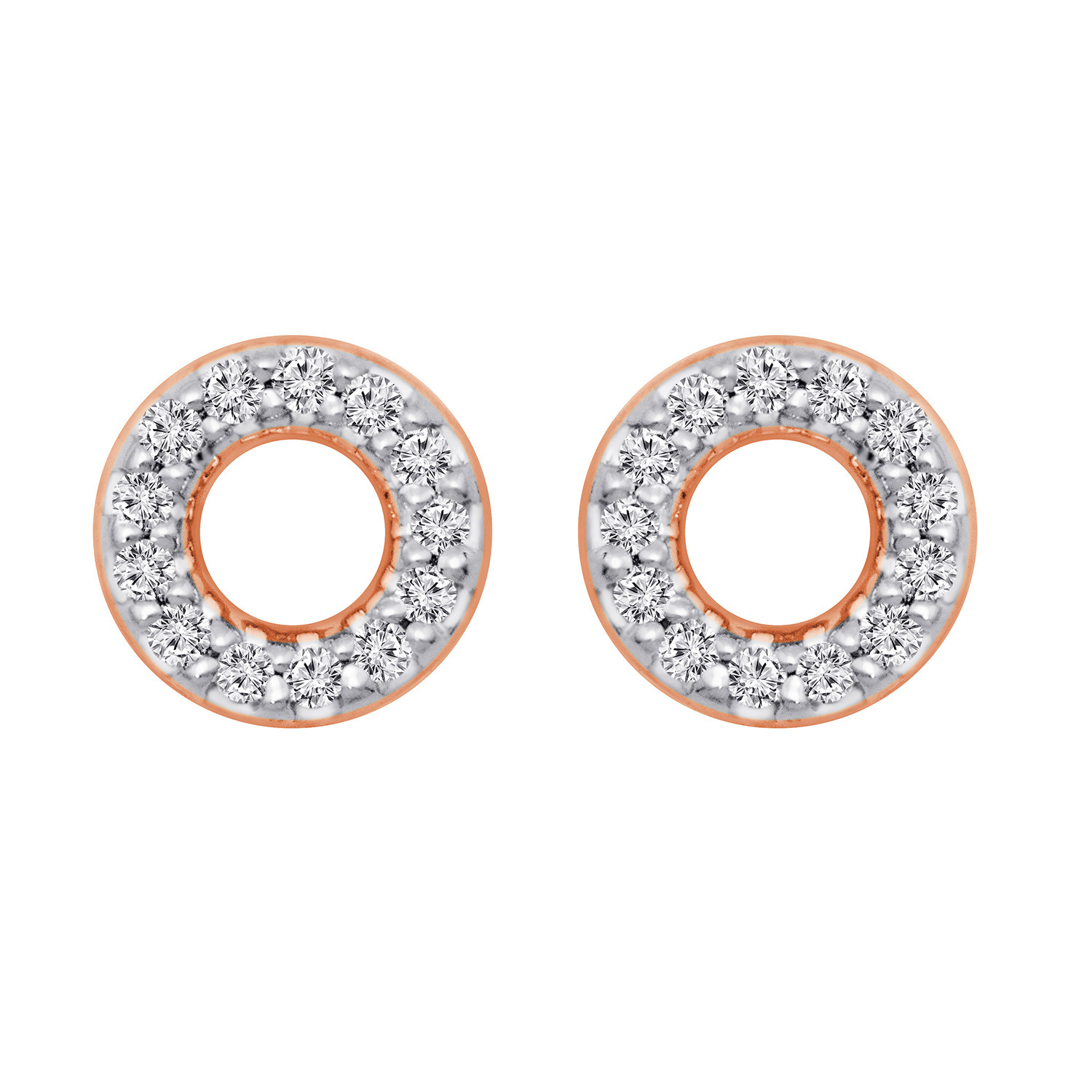 Boucles d'oreilles serti clos diamant en or 18 carats