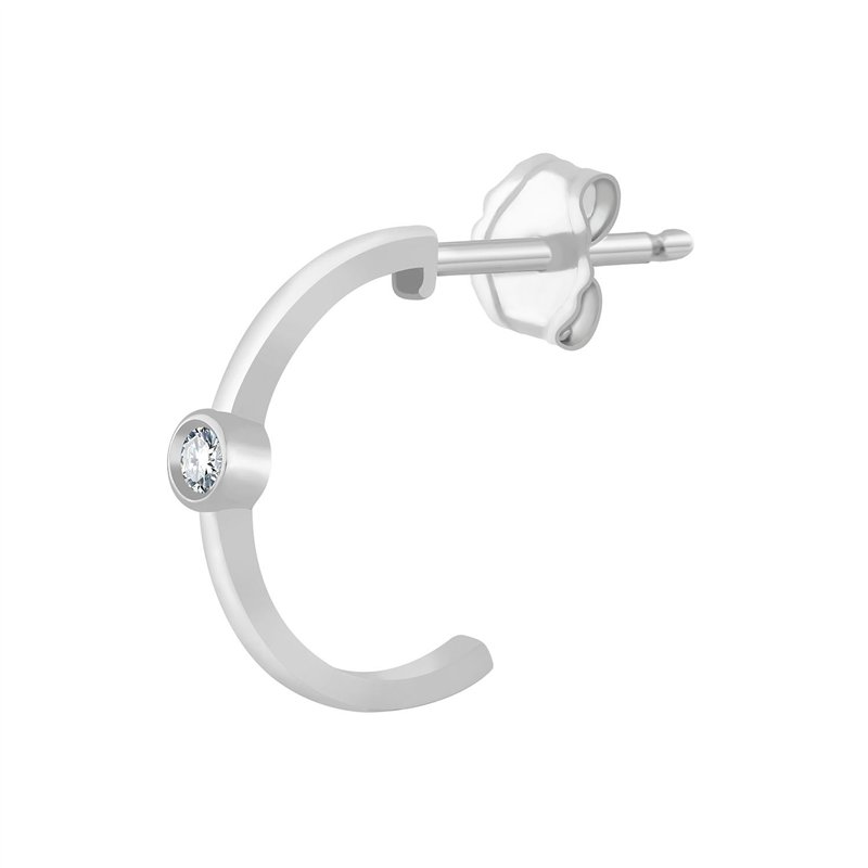Boucles d'oreilles serti clos diamant en or 18 carats