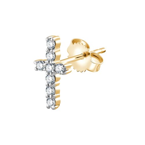 Boucles d'oreilles serti clos diamant en or 18 carats