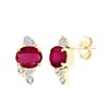 Boucles d'oreilles rubis et diamant en or 18 carats