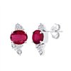 Boucles d'oreilles rubis et diamant en or 18 carats