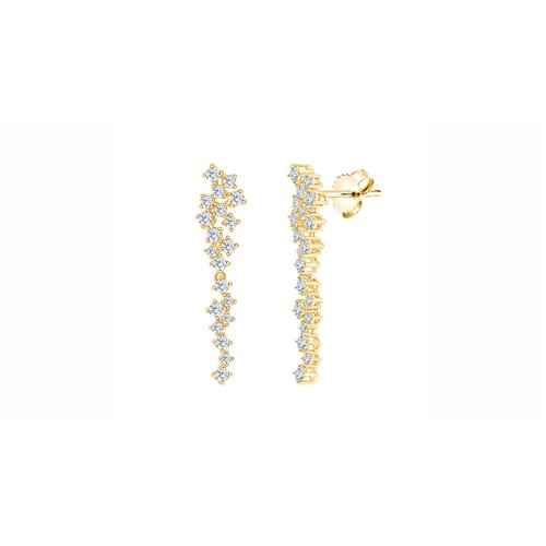 Boucles d'oreilles trilogie diamant en or 18 carats