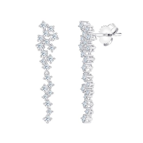 Boucles d'oreilles trilogie diamant en or 18 carats