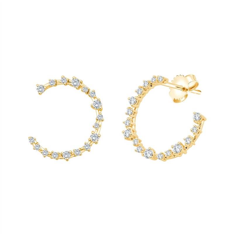 Boucles d'oreilles toi et moi diamant en or 18 carats