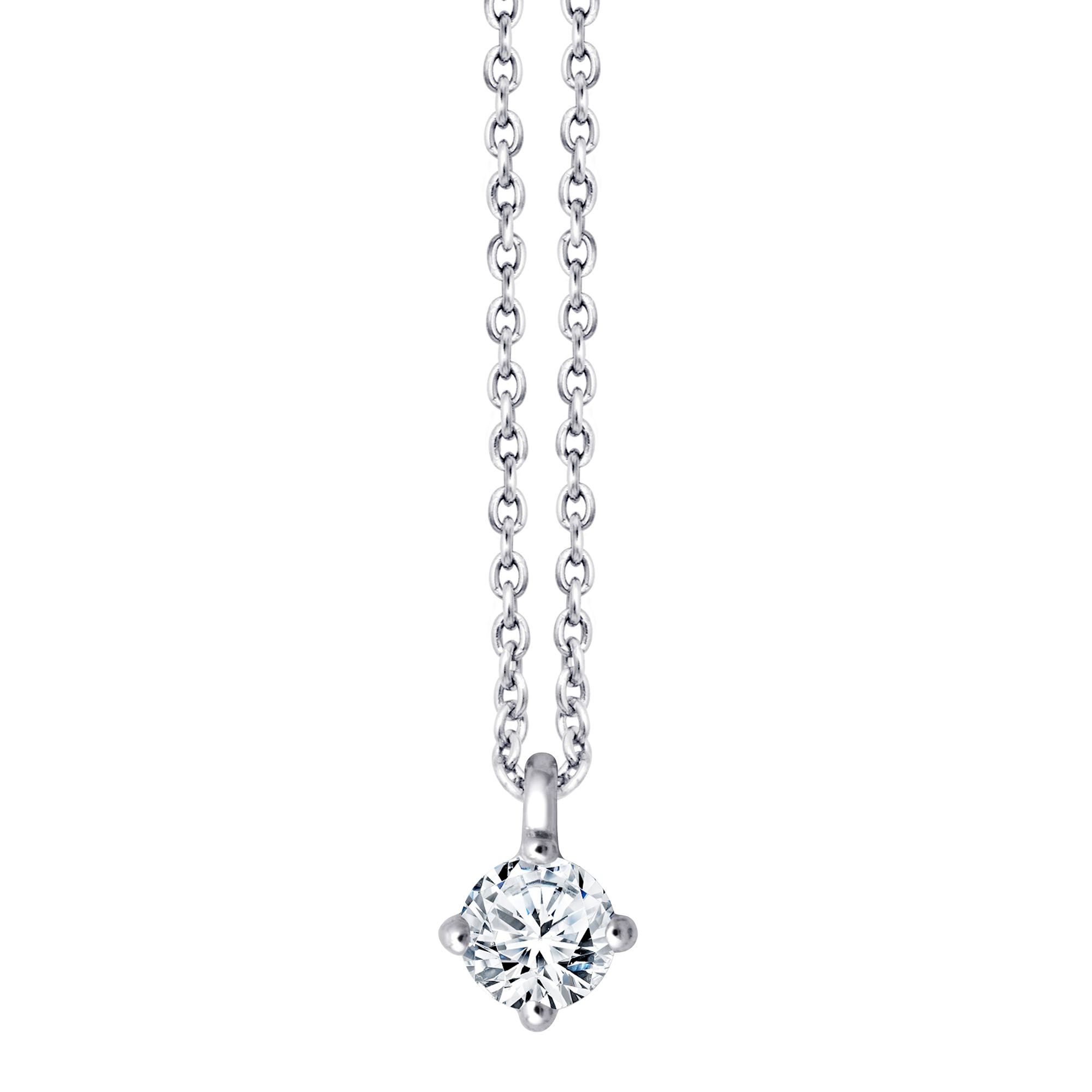 Collier serti clos diamant en or 18 carats
