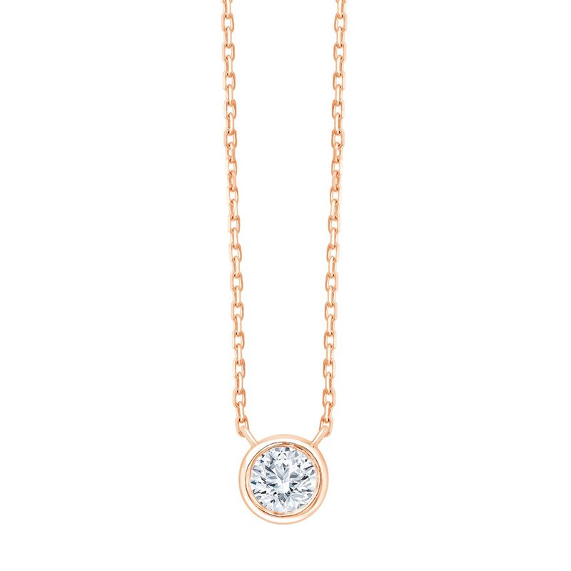 Collier serti clos diamant en or 18 carats