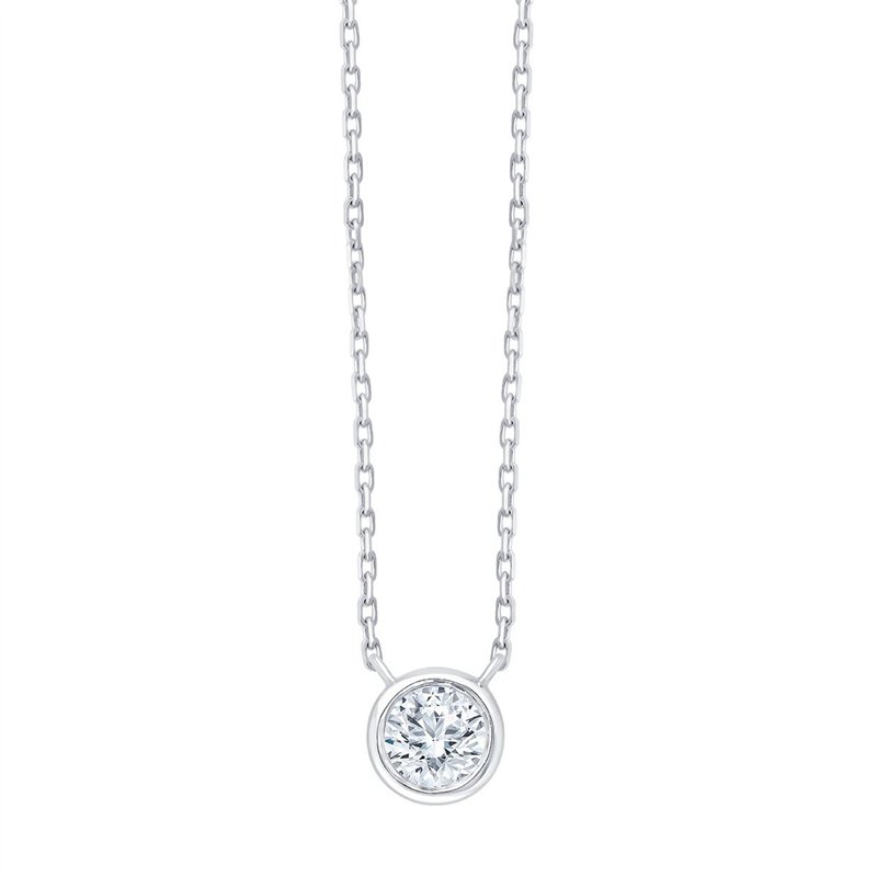 Collier serti clos diamant en or 18 carats