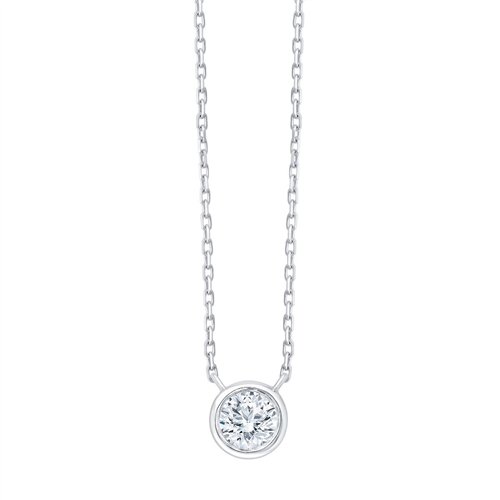 Collier serti clos diamant en or 18 carats