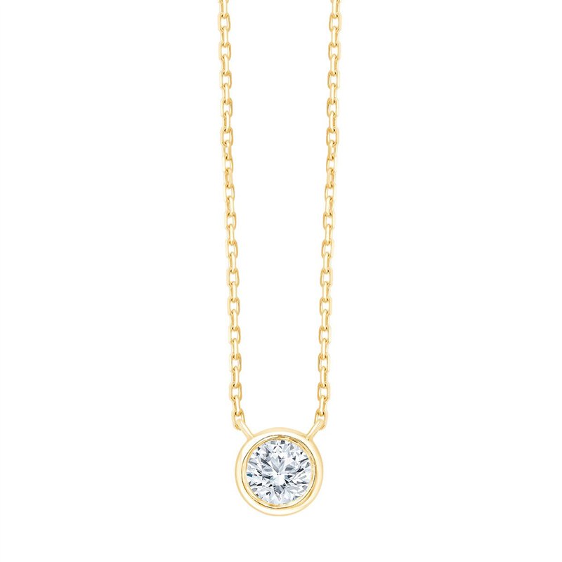 Collier serti clos diamant en or 18 carats