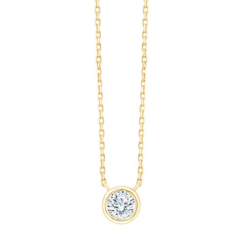 Collier serti clos diamant en or 18 carats