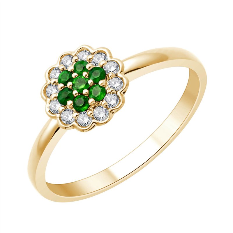 Bague émeraude et diamant en or 18 carats