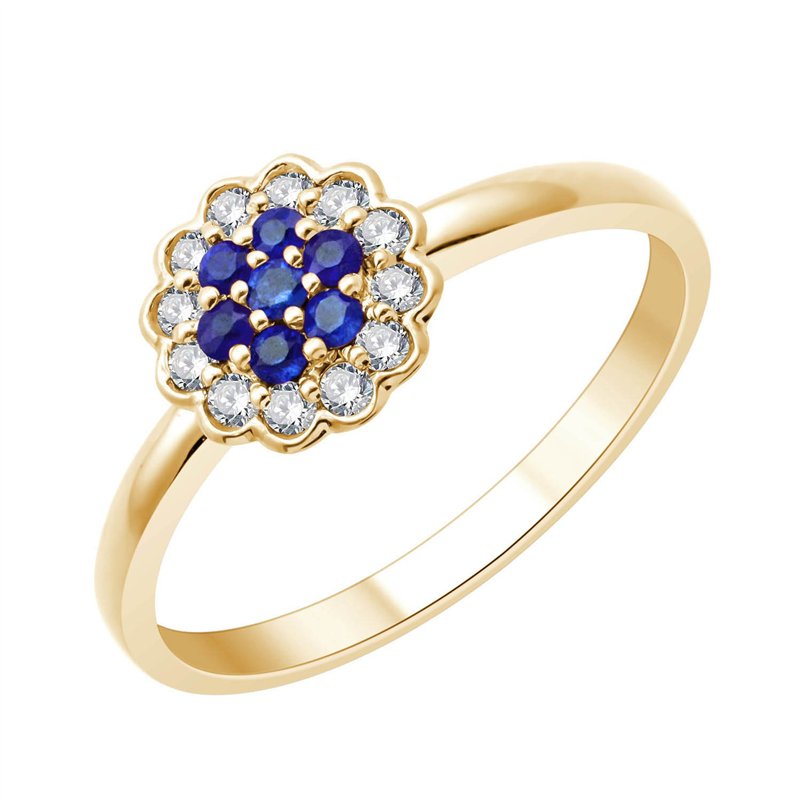 Bague saphir et diamant en or 18 carats