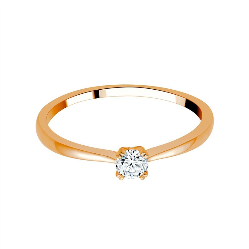Solitaire diamant en or 18 carats
