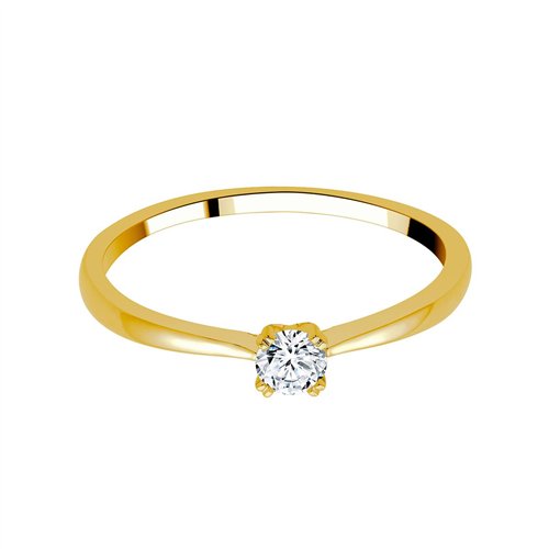 Solitaire diamant en or 18 carats