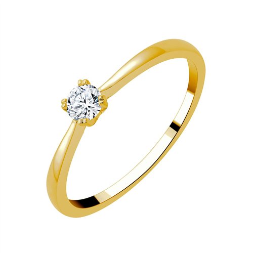 Solitaire diamant en or 18 carats
