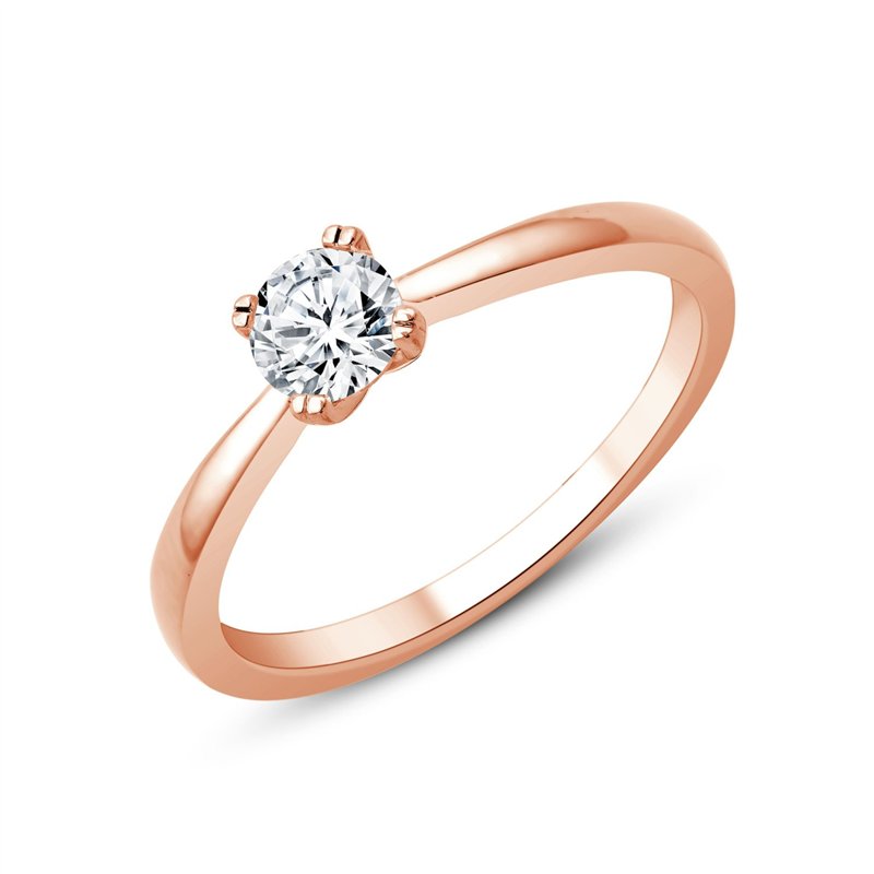 Bague serti clos diamant en or 18 carats