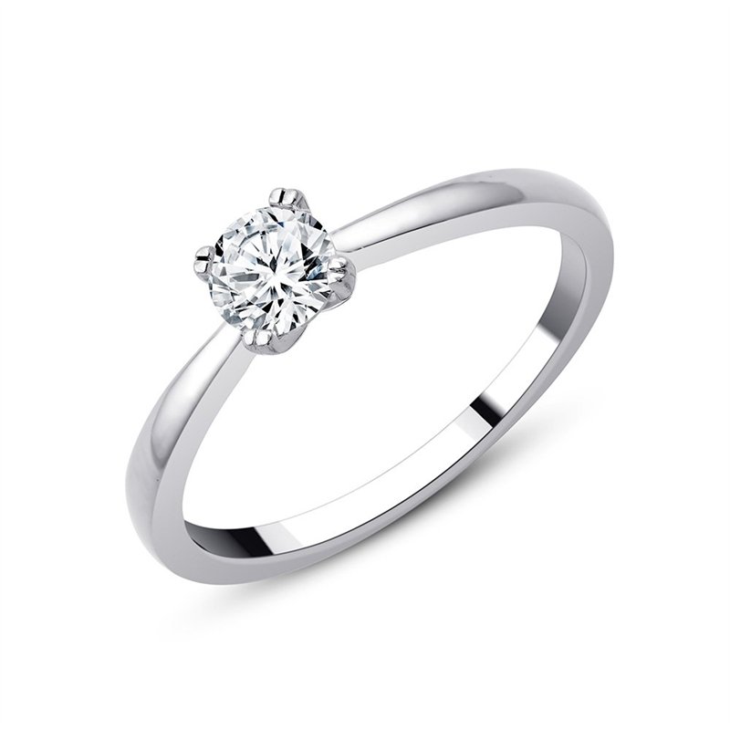Bague serti clos diamant en or 18 carats