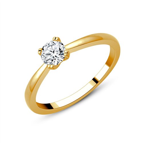 Bague serti clos diamant en or 18 carats