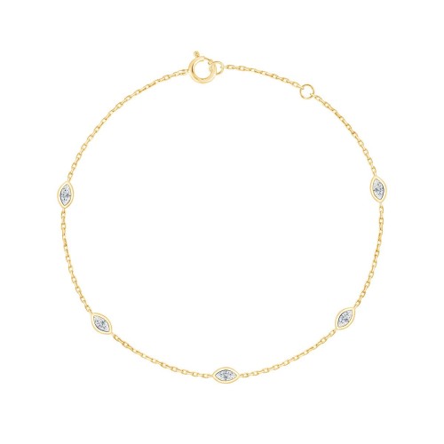 Bracelet Eïko serti clos diamant en or 18 carats