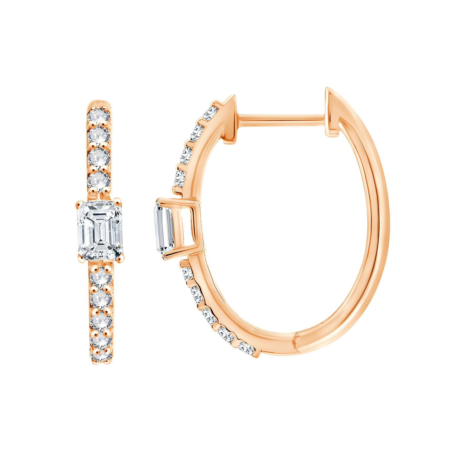 Boucles d'oreilles Eïko serti clos diamant en or 18 carats