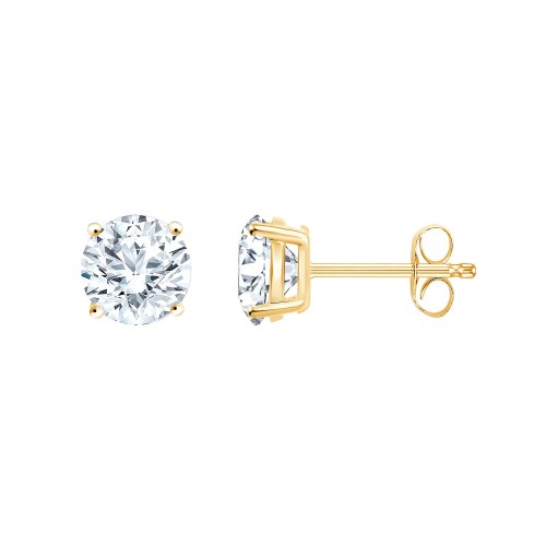 Boucles d'oreilles Eïko serti clos diamant en or 18 carats