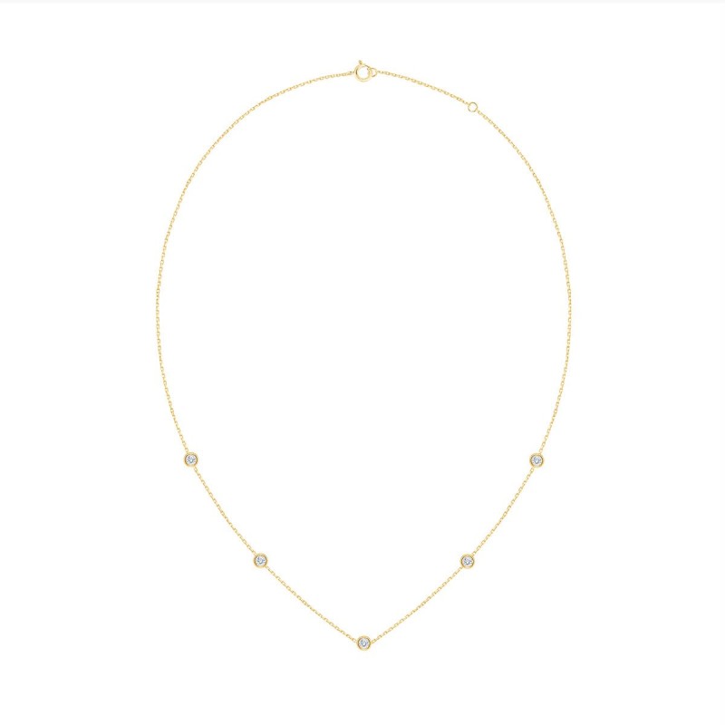 18-carat gold Eïko bezel-set diamond necklace